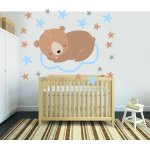 Παιδικό Αυτοκόλλητο Τοίχου - Αρκουδάκι στα σύννεφα 07